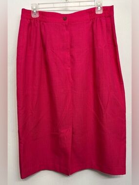 Sag Harbor Woman Bright Pink Pleated A Line Midi Skirt Woman’s Size 16W